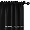 thumbnail image 6 of ZOPZO Blackout Curtains Thermal Insulated, Black, 42W x 63L Inch, Window Treatment Drapes for Living Room or Bedroom Decor, 2 Panels, 6 of 7