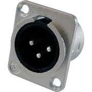 GLS Audio XLR Male Jack 3 Pin - Panel Mount Jacks D Series Size XLR-M - 20 PACK