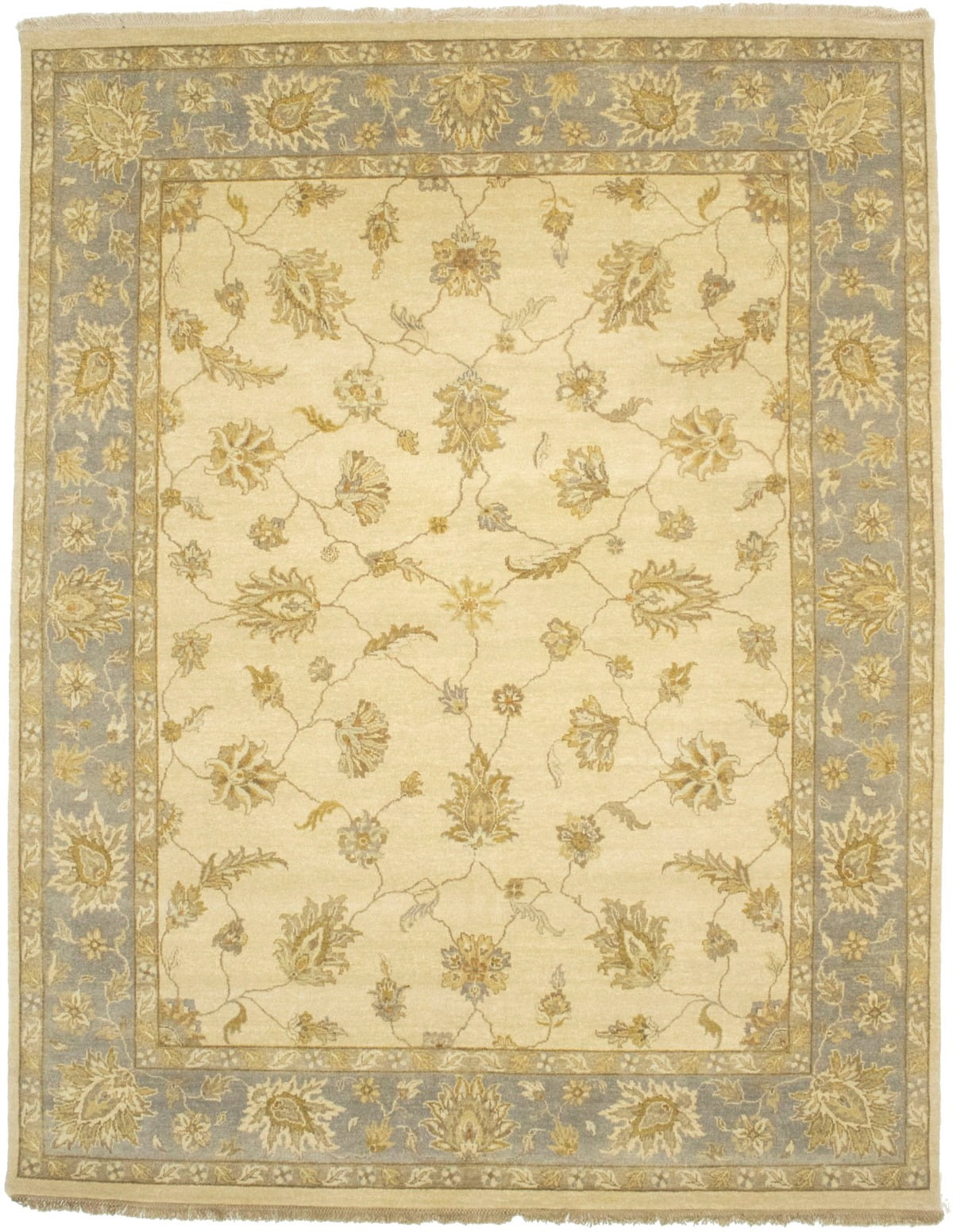 Gray Floral 8X11 Oushak Chobi Oriental Rug