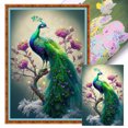 thumbnail image 1 of Kit Punto Cruz Pavo Real Impreso Hilo Algodón Ecológico Bordado 11CT 40x60cm, 1 of 9