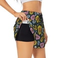 thumbnail image 2 of Bixox Women's Colorful Sunflowers pattern 2 in 1 Running Shorts - Lightweight Athletic Workout Gym Yoga Shorts Liner with Pockets - Large, 2 of 7