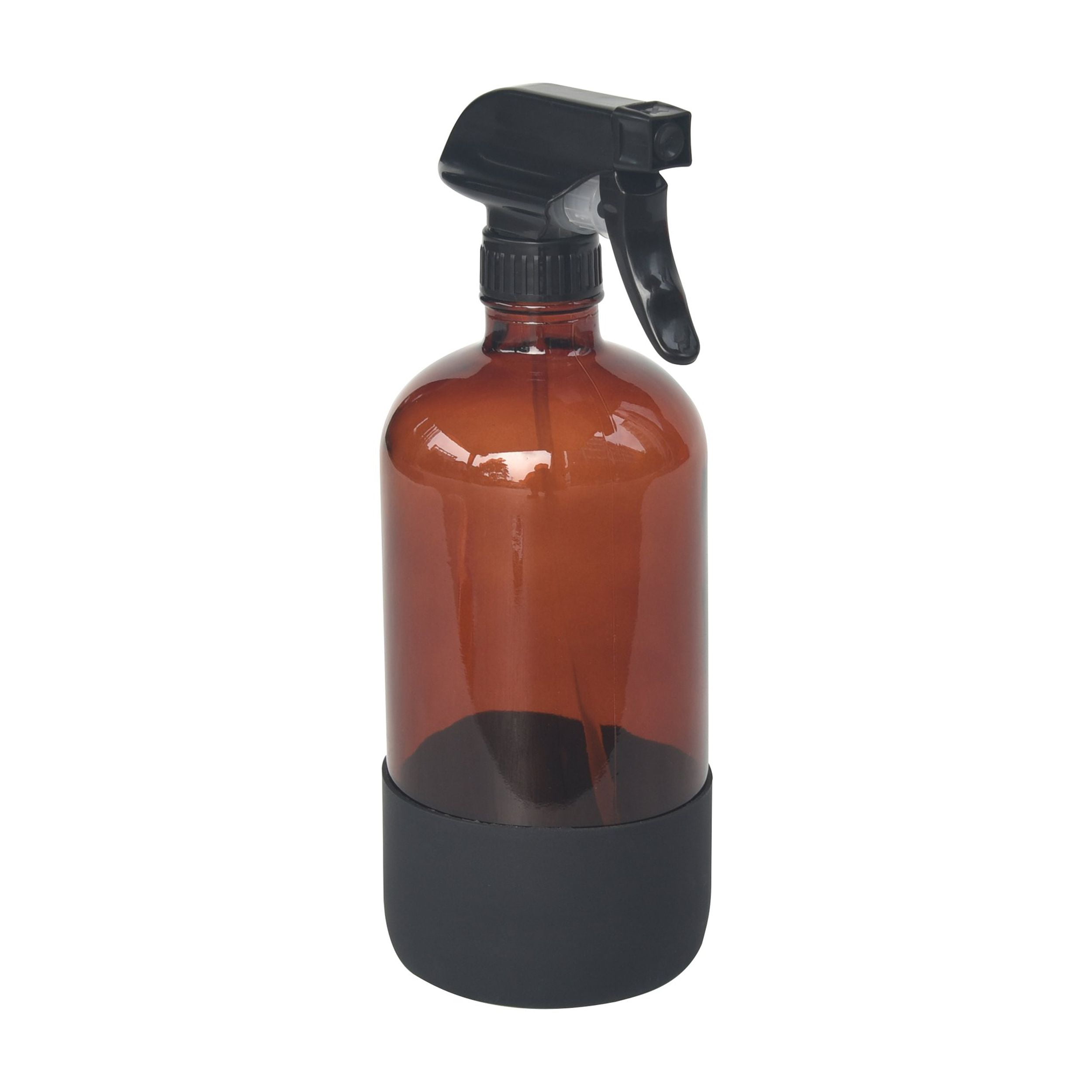(3 pack) Better Homes and Gardens Amber Reuseable Glass Spray Bottle with Rubber Bottom, 24 oz.