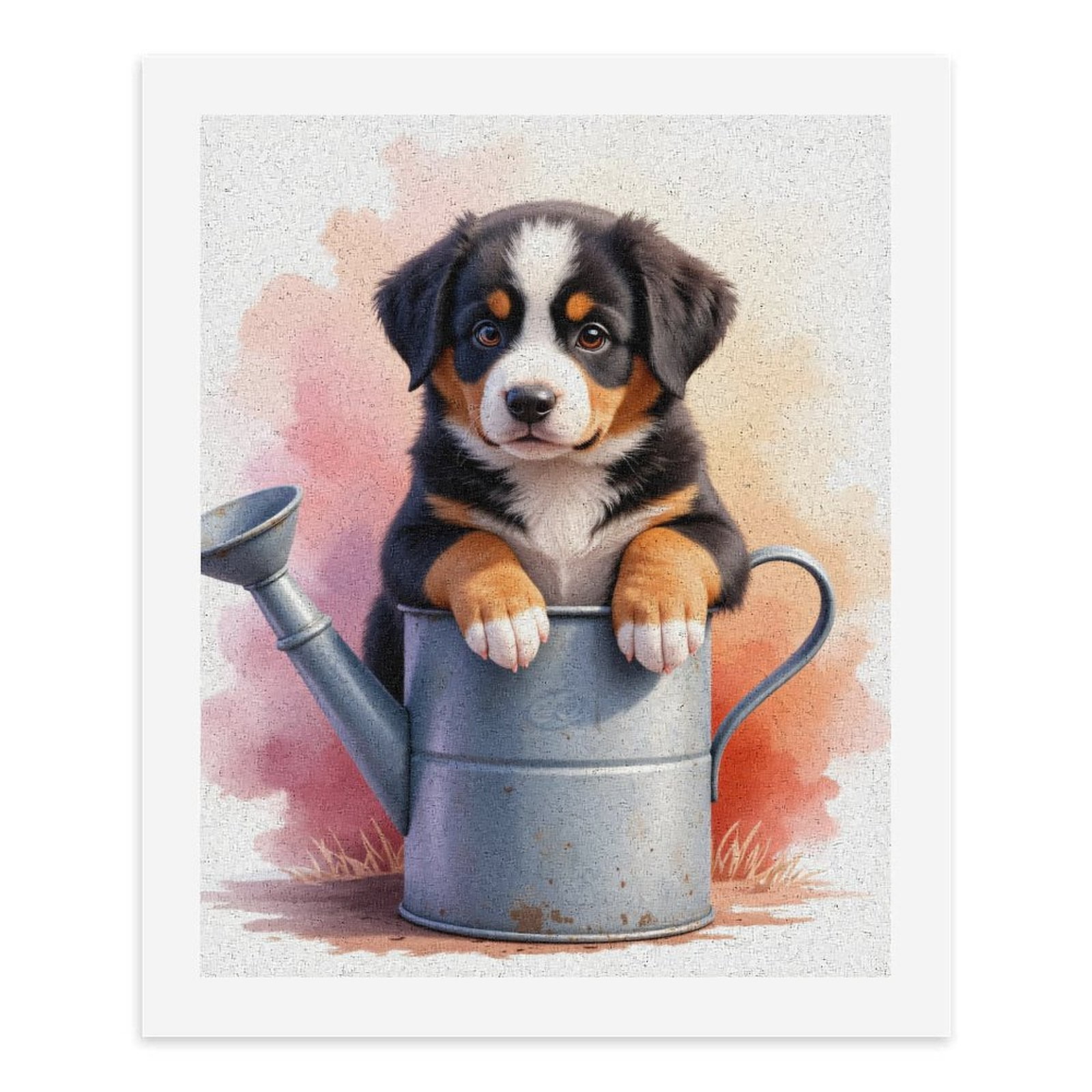 Paint By Numbers Kit for Adults Beginner - DIY Puppy In Watering Can Art Canvas Painting Kits for Adults, Frameless Paint By Number for Adults for Home Wall Decor 16x20 Inch