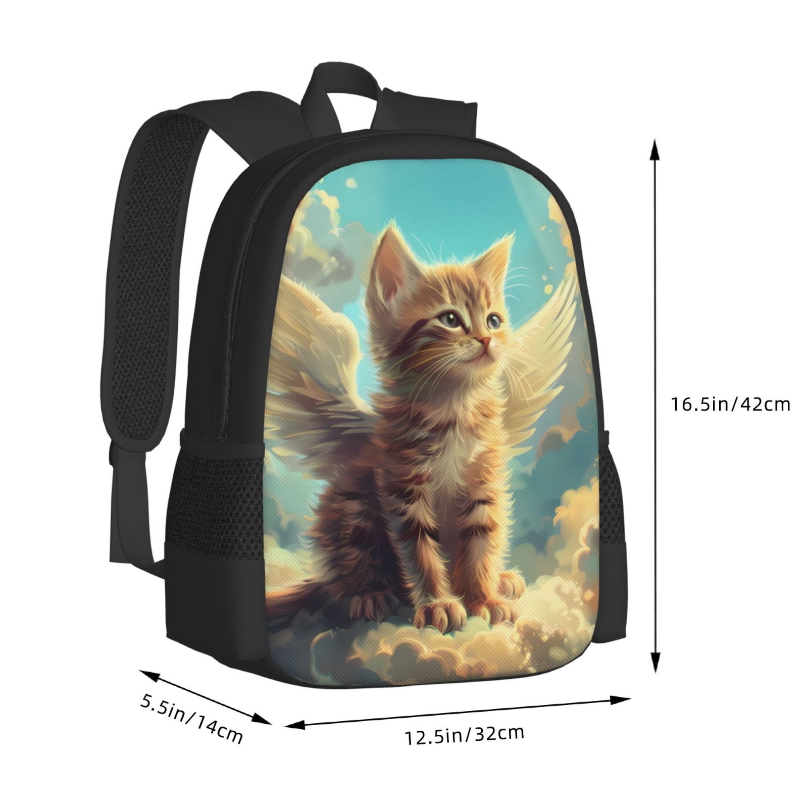 Ratiio Sunshine Cloud Cute Cat Backpack for Men and Women - Durable 600D Oxford Cloth -Large Capacity, Water-Resistant School, Travel, and Hiking Bag