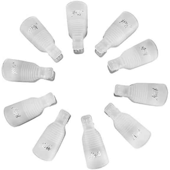 10X Plastic Nail Soak Off Uv Gel Art Polish Remover Wrap Clip 4 Colours