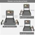 thumbnail image 4 of Homfa Twin Size Linen Upholstered Bed with LED Lights & 2 Drawers， Storage Headboard Platform Bed Frame with USB Ports & Outlets, Grey, 4 of 8