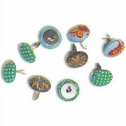 Fabscraps Fabric Covered Brads, 1/2", 30pk,Greens