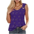 thumbnail image 2 of Weiqiqre Vêtements pour Femmes T-Shirt Graphique Cœur Hauts Manches Courtes Col Rond Tunique T-Shirts Vêtements d'Été, 2 of 5