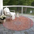 thumbnail image 6 of Addison Rugs Chantille Indoor/Outdoor Traditional Global Orange Washable Round Rug, 8' x 8', 6 of 6