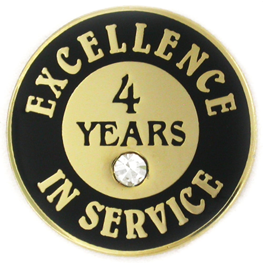 PinMart's Gold Plated Excellence In Service 4 Year Award Lapel Pin ...