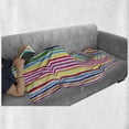 thumbnail image 6 of Colorful Soft Flannel Fleece Blanket, Vibrant Rainbow Colored Vertical Stripes Pattern on White Background Illustration, Cozy Plush for Indoor and Outdoor Use, 60" x 80", Multicolor, by Ambesonne, 6 of 6