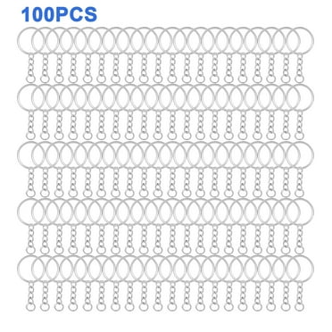 100pcs Keychain Rings, TSV 2'' Split Keyrings with Chain and Jump Ring for DIY, Arts, Crafts