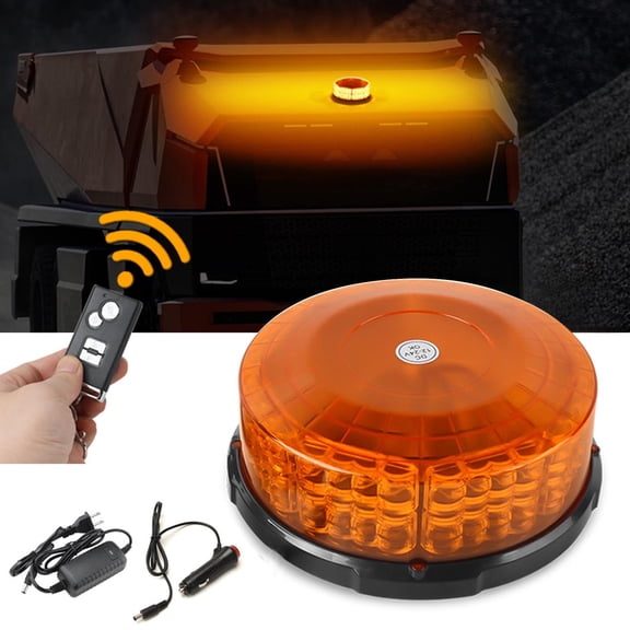 AUTOXBERT 64LED Strobe Light Bar Car Truck Flashing Warning Hazard Beacon Amber Magnetic