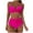 Hot Pink, variant on WREESH Womens Two Piece Swimsuit High Waisted Bikini Fashion Solid Bikini Push-Up Padded Swimsuit Beachwear Set Bathing Suit Hot Pink