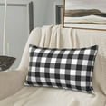 thumbnail image 4 of Plush Throw Pillow Covers, Black white plaid Pillow Cases with Invisible Zipper, Breathable Microfiber Pillow Cases Standard Size for Sleeping Bedroom Sofa Living Room 20x30, 4 of 5