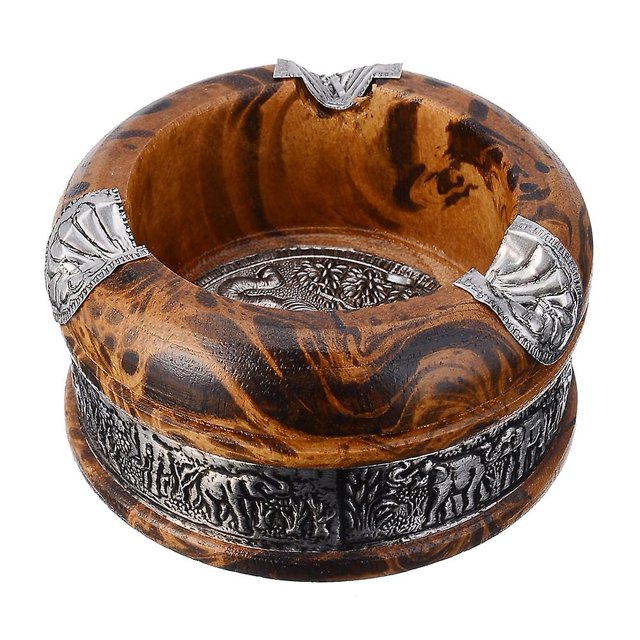 Cenicero de madera de 3 pulgadas, bandeja para tabaco, soporte para puros, cenicero de madera como se muestra
