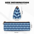 thumbnail image 4 of Naloa Blue Squares Print Leather Pencil Case - Portable Big Capacity Pencil Pouch Organizer Bag Stationery Bag for Work & Office Pencil Pen Case, 4 of 5