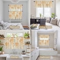 thumbnail image 6 of Orange Beige Abstract Kitchen Curtains Sets for Windows 24 Inch Length, Modern Ombre Vintage Art Rod Pocket Window Treatments Tier Curtains and Valances Set for Bedroom/Bathroom, 6 of 8