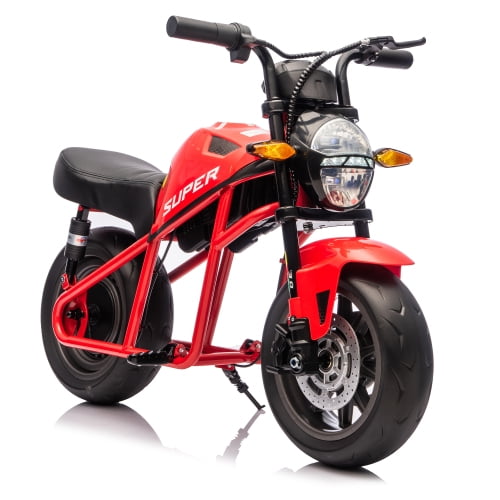 red 24V300W Kids Ride On XL Electric Toy Muscle Motorcycle with 14-inch wide EVA tires Music&Light