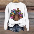 thumbnail image 4 of Oversized Thanksgiving Sweatshirts For Women Graphic Comfort Colors Hoodies Thanksgiving Turkey Printed Long Sleeve Crew Neck Loose Fit Pullover White XXL, 4 of 4