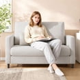 thumbnail image 1 of Ourlova Canapé de 51,9 Po en Chenille, Causeuse, Canapé de Lecture, Beige, 1 of 7