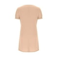 thumbnail image 6 of LOVZFMLL Women's Casual Dresses Summer Puff Short Sleeve Square Neck T-Shirt Dresses Cute Vacation Solid A-Line Mini Dresses Beige S, 6 of 7