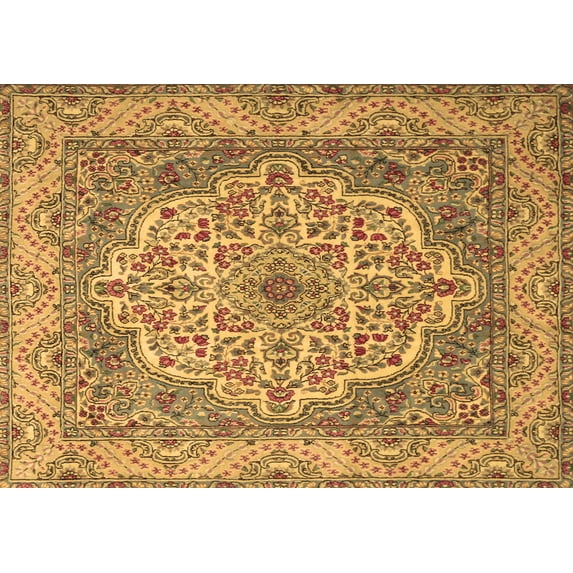 Ahgly Company Indoor Rectangle Medallion Brown Traditional Area Rugs, 8' x 10'