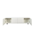 thumbnail image 6 of Modern White Particle Board MDF TV Stand Entertainment Center with Storage and 2 Drawers for 65 Inch TVs, 6 of 12