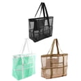 thumbnail image 4 of Beach Bag With Mini Pocket Beach Tote Bags Swimming Pool Foldable Mesh Bags Green, 4 of 9