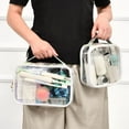 thumbnail image 6 of Rabbits and Easter Eggs Clear Cosmetic Bags with Handles PVC Toiletry Bags Zipper Waterproof Portable for Traveling 2 Pcs, 6 of 7