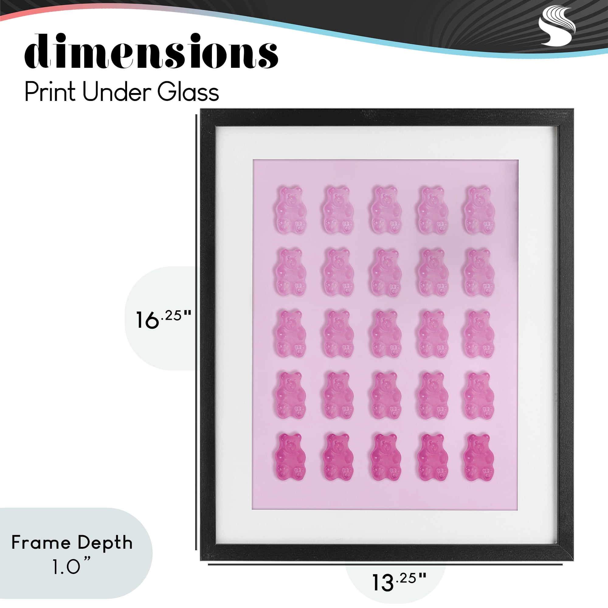 Stupell Industries Gradient Pastel Pink Bears Black Framed Print Under Glass, design by LISH Creative