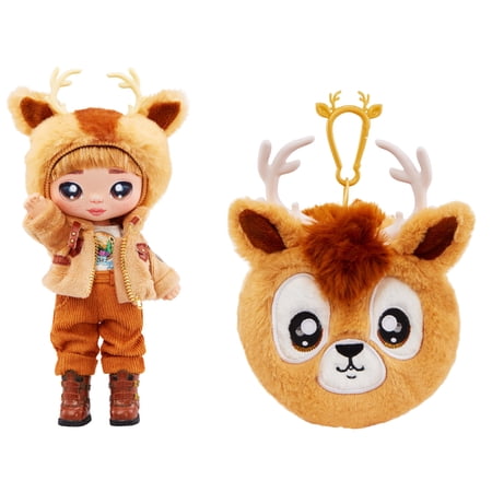 Na Na Na Surprise Cozy Series Donnie Ranger 7.5" Fashion Doll Reindeer-Inspired with Brown Hair, 3-Piece Outfit and Fuzzy Clip-on Purse, Poseable, Great Toy Gift for Kids Ages 5 6 7 8+ Years