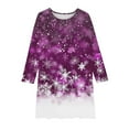 thumbnail image 3 of KkSLirnhs Girls Dresses 10-12 Girls Long Sleeve Stretchy Dress A Line Twirly Skater School Recital Dress Long Sleeve Round Neck Dress 13 Years Purple, 3 of 4