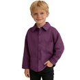 thumbnail image 2 of TIREOW Girls and Boys Corduroy Shirts Jackets Collared Button Front Solid Color Shirts Spring Autumn Casual Shirts Coat, 2 of 5