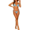 thumbnail image 2 of INSPIRAR CHIC Trajes de baño de mujer con tirantes, conjuntos de bikini de 2 piezas, parte inferior de triángulo con lazo, traje de baño pequeño color azul claro, 2 of 5