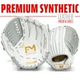thumbnail image 4 of Franklin Sports Fastpitch Softball Glove - Field Master Fastpitch + Softball Mitt - Womens + Girls Righty Glove - Adult + Youth Baseball + Softball Gloves - Right Hand Throw - 12.0" - White + Grey, 4 of 9