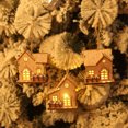 Christmas Hanging Decorations Wooden Light Emitting Small House