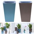 thumbnail image 4 of CAROOTU Brick Pattern Flowerpot Imitation Metal Plastic Flower Pot Square And Tall Type For Gardening Potted, 4 of 7