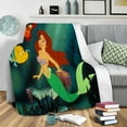 thumbnail image 5 of Cartoon Mermaid Ariel Pattern Blanket Stylish Sofa Blanket Portable for Birthday Souvenir Gifts,59x79inch/150x200cm, 5 of 10