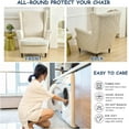 thumbnail image 5 of CHUNTIAN Wing Chair Slipcovers Printed Wingback Chair Covers 2 Pieces Wingback Armchair Slipcover Stretch Chair Slip Covers Washable Armchair Protector Cover for Living Room and Bedroom, 5 of 5