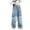 1#Blue, variant on Tiijoy Little Girls Fashion Cargo Jeans Baggy Straight Leg Denim Pants Streetwear Trousers, Sizes 5-16