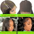 thumbnail image 6 of MDL Lace Front Wigs Human Hair for Black Women Glueless Body Wave 4x4 Wigs 180% Density Brazilian Unprocessed Virgin Human Hair  Pre Plucked with Baby Hair Natural Color 18inch, 6 of 7