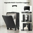 thumbnail image 4 of New York Xpress 20" Zipperless Carry-on Luggage, Hardside Aluminum Frame Suitcase with Spinner Wheels, TSA Approved, Black - LA266, 4 of 10