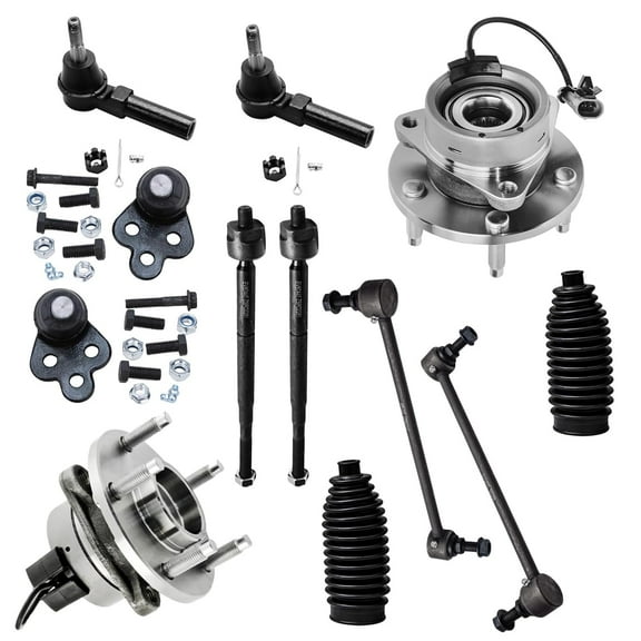 Detroit Axle - 12pc Front Wheel Bearing & Hub Sway Bars Tie Rods Replacement for 2005-2010 Chevy Cobalt - [2007-2010 Pontiac G5] - 2004-2007 Saturn Ion Red Line