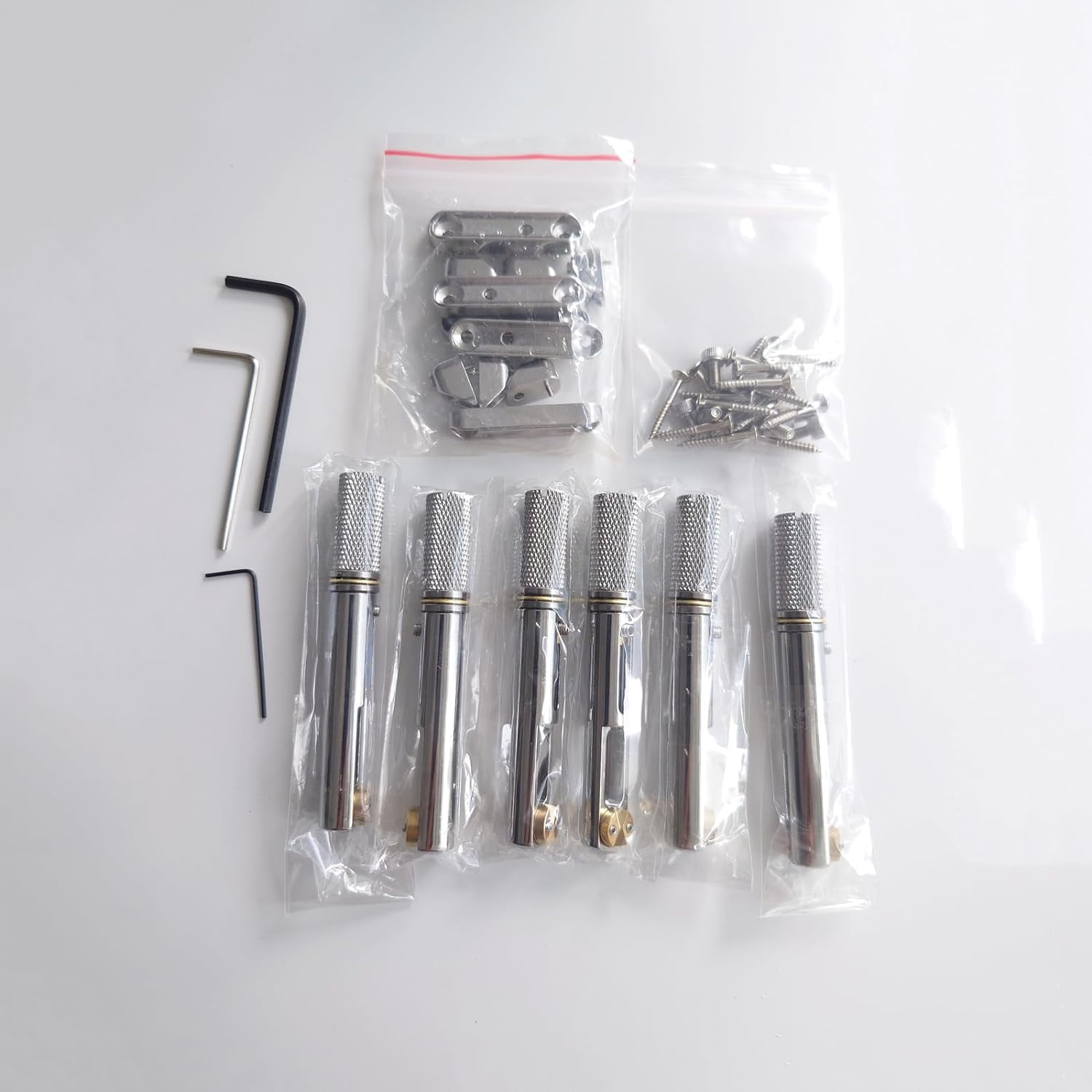 Stainless Steel Headless Guitar Bridge Set Single Bridge Silver for 6/7/8 String Electric Guitars for Headless Guitar Bridge Replacement Parts