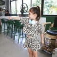thumbnail image 3 of WOYY Toddler Girls Leopard Summer Clothes Set Short Sleeve T-Shirt and Short Outfits, 3 of 7