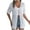 White, variant on Women's Summer Lace-Up Checkered Knit Cardigan Beach Sun Protection Jacket