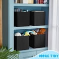 thumbnail image 6 of 12 Pcs Cube Storage Bin 11'' Collapsible Storage Cubes for Classroom Foldable Cube Storage Organizer Bins Fabric Bins Storage Basket Fabric Cubby Boxes for Shelf(Black), 6 of 14