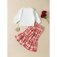 thumbnail image 3 of Bagilaanoe 2Pcs Toddler Baby Girl Boy Valentine's Day Outfits Letter Print Long Sleeve Pullover Tops + Heart Print Flare Trousers 6M 12M 18M 24M 3T 4T Kids Long Pants Set, 3 of 9