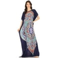 thumbnail image 5 of Sakkas Aggy Womens Dashiki African Print Caftan Dress Maxi Boho Hippie Colorful - Style1 - One Size Regular, 5 of 5